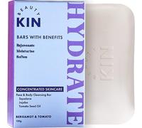 Beauty Kin Hydrating Face & Body Wash Cleansing Bar for Dry Tight or Mature Skin w/Squalane & Jojoba Oil to Moisturise - Restore Suppleness - Improve Elasticity - Paraben Free Vegan Soap Bar