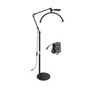 Beauty lamp, Half Moon Ring Light Half Ring Floor Lamp Led Lash Light for Tattoo Beauty Salon Eyelash Makeup Modern 20W LED Moon Light Black White Lashes Light For Manicure Worktable Nail Salon Task L