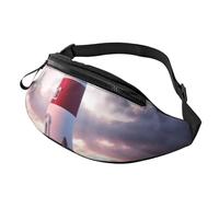 Beauty Lighthouse Fanny Pack for Men Women, Waterproof Sports Waist Bag Fashion Belt Bag Crossbody Bags Hip Bum Bag with Adjustable Strap Large Sling Bag Purse for Travel Hiking