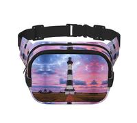 Beauty Lighthouse Square Double-Layer Waist Bag Chest Bag Crossbody Bag Running Travel Hiking Waist Bag