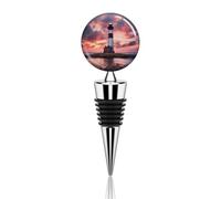 Beauty Lighthouse Wine Stopper Zinc Alloy Beverage Bottle Stopper Reusable Leak Proof Wine Cork Cute Champagne Saver Decorative Bottle Sealer Plug Gift for Men Women