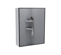 Beauty makeup mirror back bathroom cabinet waterproof craft bathroom mirror cabinet (Color : Blanc, Size : 50cm)