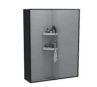 Beauty makeup mirror back bathroom cabinet waterproof craft bathroom mirror cabinet (Color : Noir, Size : 50cm)