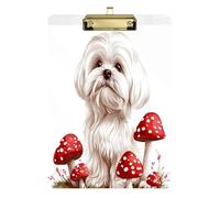 Beauty Maltese Dogs White Acrylic clipboard Waterproof for Nursing Student Trade Quest Size 9 x 12