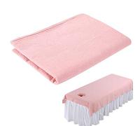 Beauty Massage Bed Sheets, Salon Massage SPA Couch Soft Cotton Bed Cover Protector with Face Breath Hole (Pink)