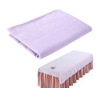 Beauty Massage Bed Sheets, Salon Massage SPA Couch Soft Cotton Bed Cover Protector with Face Breath Hole (Lilac)