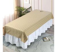 Beauty Massage Table Cover Bed Sheet Spa Bed Salon Couch Sheet with Face Hole Friendly Breathable Waterproof and Oil Reusable Lounger Cover Protective Bedspread (Camel,80x190 cmV)
