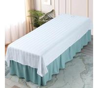 Beauty Massage Table Cover Bed Sheet Spa Bed Salon Couch Sheet with Face Hole Friendly Breathable Waterproof and Oil Reusable Lounger Cover Protective Bedspread (White,120x230 cm)