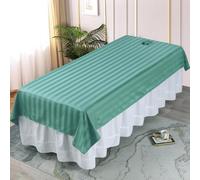 Beauty Massage Table Cover Bed Sheet Spa Bed Salon Couch Sheet with Face Hole Friendly Breathable Waterproof and Oil Reusable Lounger Cover Protective Bedspread (Green,100x200 cm)