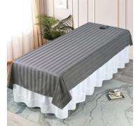 Beauty Massage Table Cover Bed Sheet Spa Bed Salon Couch Sheet with Face Hole Friendly Breathable Waterproof and Oil Reusable Lounger Cover Protective Bedspread (Gray,80x190 cmV)