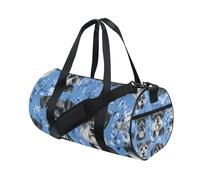 Beauty Miniature Schnauzer Dogs Blue Foldable Travel Bag Airplane Traveling Sport Training Bag