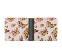 Beauty Monarch Butterfly Printed Bifold Wallet with Hidden Compartments Pocket Money and Credit Card Holder for Men Women