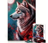 Beauty Mythical Alpha Wolf Jigsaws 1000 Pieces for Adults Focus Ability Mindful Escape Interlock Well Meaningful Gift (38x52cm)