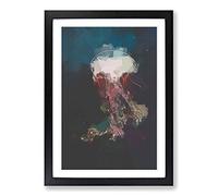 Beauty of a Jellyfish in Abstract Framed Print | A2 Black Framed Wall Art | Ready to Hang | Abstract Fantasy Picture | Living Room Bedroom Lounge Office
