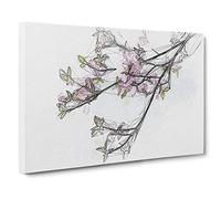 Beauty of a Pink Cherry Blossom Tree Canvas Print | Gallery Wrapped 30mm Frame Wall Art | 30x20 inches | Ready to Hang | Modern Floral Picture | Living Room Bedroom Lounge Office