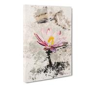 Beauty Of A Water Lily Watercolour Canvas Print | Gallery Wrapped 30mm Frame Wall Art | 30x20 inches | Ready to Hang | Modern Floral Picture | Living Room Bedroom Lounge Office