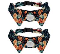 Beauty of Animals Bird Flowers Dog Collar Bowtie, Comfortable Adjustable Dog Bow Tie Collar for Small Boys and Girls Pets