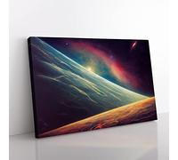 Beauty Of The Cosmos Canvas Wall Art Print Ready to Hang, Framed Picture for Living Room Bedroom Home Office Décor, 60x40 cm (24x16 Inch)