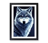 Beauty Of The Wolf Framed Print | A3 Black Framed Wall Art | Ready to Hang | Modern Animal Picture | Living Room Bedroom Lounge Office