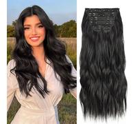 BEAUTY ON LINE Hair Extensions, Clip in Extensions, Long Hair Extension Clips 20Inch Hair Pieces Clip in Hair Extension Ombre Chocolate Brown Mix Ash Blonde Hair Extensions Hair Pieces for Women 6PCS