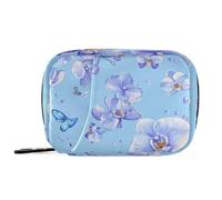 Beauty Orchid Blue aid Bag with Detachable Compartments Convenient Pill case Travel