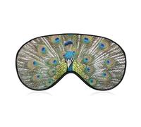 Beauty Peacock Sleep Mask for Women Men, Soft Eye Mask with Adjustable Strap for Sleeping, Light Blocking Travel Blindfold for Nap Comfortable Eye Cover for Home Office