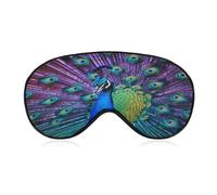 Beauty Peacock Sleeping Mask Sleep Mask for Side Sleeper Relaxing Zero Pressure Night Blindfold Light Block-Out Eye Mask for Sleep with Easy Adjustable Strap