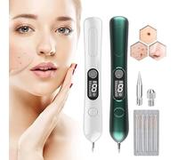 Beauty Pen, Skin Tag Remover, Nine-Level Adjustment, LCD Display, USB Rechargeable, Portable Facial Beauty Tool, with Replaceable Head, for Home Facial Care, Home, Beauty Salon White