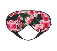 Beauty Pink Floral Flowers Print Soft Eye Mask - Adjustable Strap, Elastic Nighttime Shade for Meditation, Travel, and Yoga