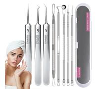 Beauty Plucker - Stainless Steel Kit, Comedone Extraction Tool, Curved Pimple Action, Removal Function, Skincare Category, Eight Piece Set 190 Characters Exactly Unique Style Choice Use