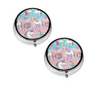 Beauty Rainbow Print Pill Box 3 Compartment Medicine Pill Case,Portable for Pocket Or Purse Pill Organizer Decorative Metal Medicine Vitamin Organizer Unique Gift