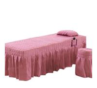 Beauty Salon 2pcs Set Bed Sheet + Pillowcase SPA Skin-Friendly Massage Table Cover Bedskirt with Hole Bedspread(Color-10,80x190cm)