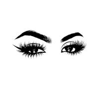 Beauty Salon Beautiful Eyes Big Eye Lashes Wall Decals PVC 22x55cm Personalized Customization Small Black