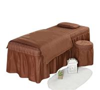 Beauty Salon Bed Cover Sets 4pcs Beauty Salon Bedding Set Thick Bed Linens Sheets Bedspread Fumigation Massage Spa Pillowcase Duvet Cover Sets(Brown,180x70cm)