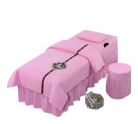 Beauty Salon Bed Cover Sets 4pcs Beauty Salon Bedding Sets Massage Spa Thick Bed Sheets Bedspread Pillowcase Duvet Cover Set(Pink,180x60)