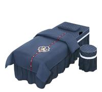 Beauty Salon Bed Cover Sets 4pcs Beauty Salon Bedding Sets Massage Spa Thick Bed Sheets Bedspread Pillowcase Duvet Cover Set(Blue,190x80)