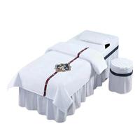 Beauty Salon Bed Cover Sets 4pcs Beauty Salon Bedding Sets Massage Spa Thick Bed Sheets Bedspread Pillowcase Duvet Cover Set(White,185x70)