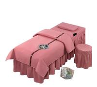 Beauty Salon Bed Cover Sets 4pcs Beauty Salon Bedding Sets Massage Spa Thick Bed Sheets Bedspread Pillowcase Duvet Cover Set(Red,180x60)