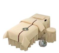 Beauty Salon Bed Cover Sets 4pcs Beauty Salon Bedding Sets Massage Spa Thick Bed Sheets Bedspread Pillowcase Duvet Cover Set(Yellow,185x70)