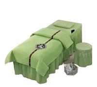 Beauty Salon Bed Cover Sets 4pcs Beauty Salon Bedding Sets Massage Spa Thick Bed Sheets Bedspread Pillowcase Duvet Cover Set(Green,190x80)