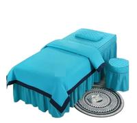 Beauty Salon Bed Cover Sets 4pcs Beauty Salon Bedding Sets Simple Style Massage Spa Use Duvet Cover Bed Skirt Sets King Queen(Sky Blue,70x190cm)