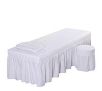 Beauty Salon Bed Sheet 5pcs Brief Beauty Bed Skirt Bedspread With Hole Body Massage Bed Cover(WHITE,180cm x 60cm)