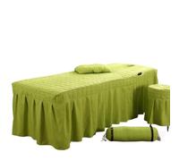 Beauty Salon Bed Sheet 5pcs Brief Skirt Bedspread with Hole Body Massage Cover(Fruit Green,180cm x 60cm)