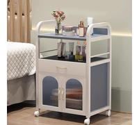 Beauty Salon Cart - Multifunctional Eyelash Artist Storage Cart with Cabinet for Hairdressers and Barber Shops