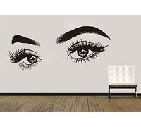 Beauty Salon Eyelashes Quote Wall Decal Stickers Make Up Eye Store Home Decor Murals AD15 (Black)