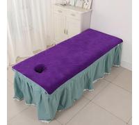 Beauty salon physiotherapy bed special bath towel lock edge with hole to make bed, large massage line, health l gray white 90 * 190