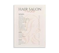 Beauty Salon Price Menu Canvas Wall Art, Decorative Service Board for Nail Studio, Spa Decor(Framed,08x12inch(20x30cm))