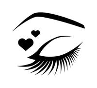 Beauty Shop Eyelashes Decorative Wall Stickers Removeable Waterproof Vinyl Ornament PVC Hair Salon s-S-57x65cm-Black