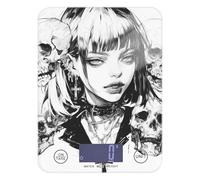 Beauty Skull Black White portable food measuring scale 11lb/0.18oz, 5kg/5g kitchen scale for home use with 4 unit for roasting roasting roasting (Batteries not Included)