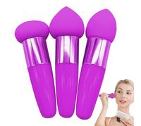 Beauty Sponge Set - Three Piece Makeup Blending Tool, Handle Puff Pen Design, Multifunction Dry Wet Usage, Soft Seamless Finish | Foundation Concealer Application Solution For Travel Daily Cosmetic